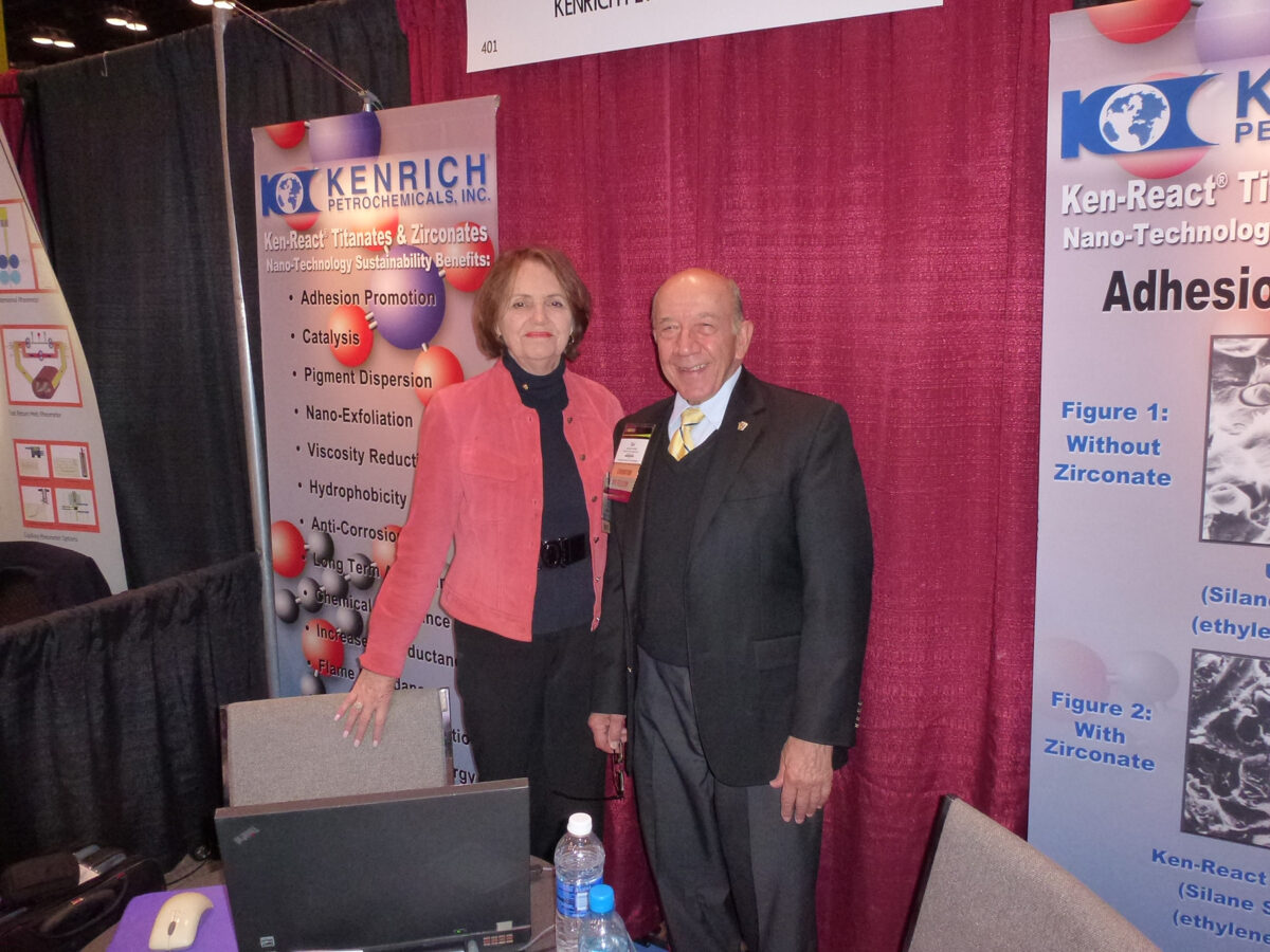 Sal Monte and wife, Erika, strike a familiar pose while promoting Kenrich products at yet another trade show or conference on their schedule—this time at ANTEC 2013.