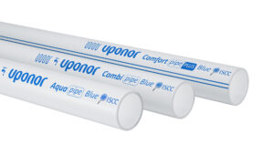 Uponor PEX Pipe Blue is the first pipe manufactured from sustainable cross-linked PE resin from Borealis with ISCC Plus certification. 