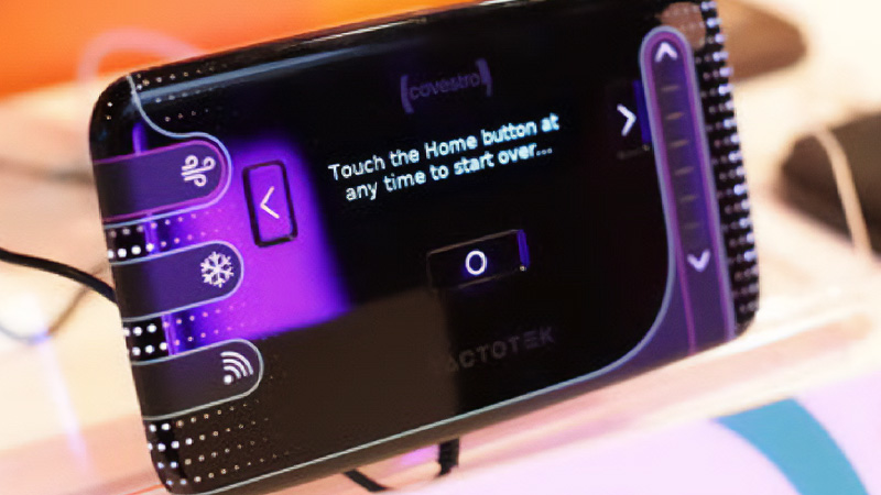 The Nighthawk demonstrator, a smart surfaces collaboration between TactoTek and Covestro, is a slim, multilayer structure with contoured surface and in-mold structural electronics. Courtesy of Covestro