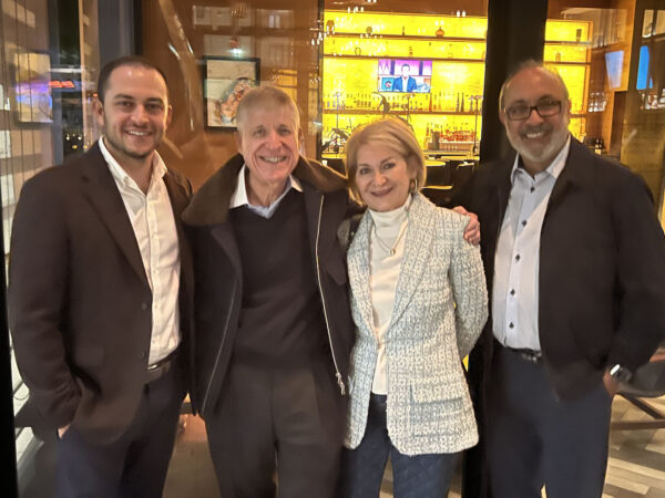 Privately held US Merchants is largely a family-run business. Here (from left) are Brian Rivera (Jeff Green’s son-in-law), Green, his wife, Marie, and Larry Khemlani, vice president of operations. Green’s daughter Jennifer and other family members are also in the business. 
