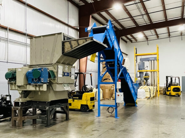 PRL’s expanded Rochester plant features increased grinding and shredding capacity for recycling plastics from in-plant and outside sources. 