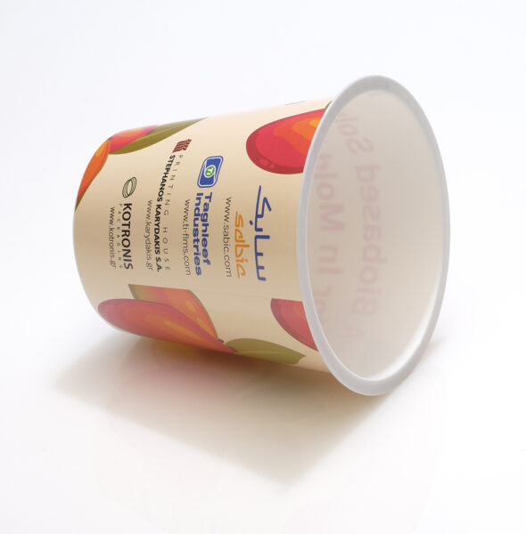 The specially formulated polypropylene resin for this in-mold label project is part of SABIC’s TruCircle portfolio of sustainable materials. 
