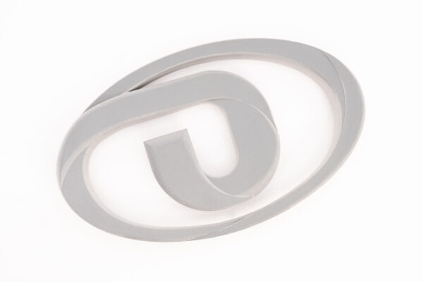 Evolve’s gray ABS logo emblem. 