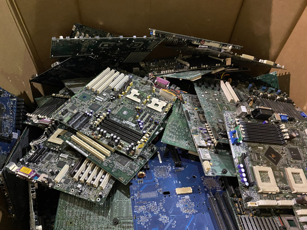 Humans generate more than 50 million tons of electronic waste every year. There are a lot of useful, high-value materials to be reclaimed from such things as discarded circuit boards.