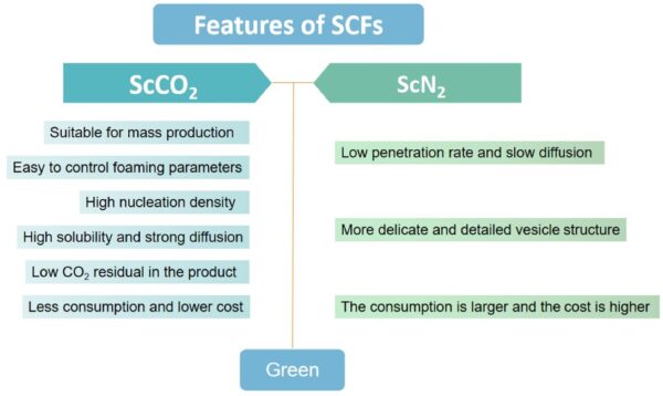 Features of supercritical foaming technology. Courtesy of mdpi.com