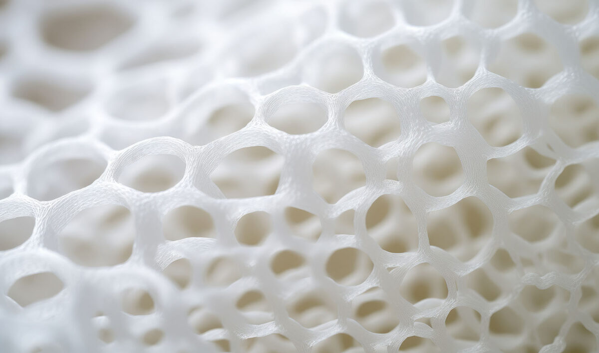 PTFE Surface: A Captivating Macro Shot of Polytetrafluoroethylene Texture.