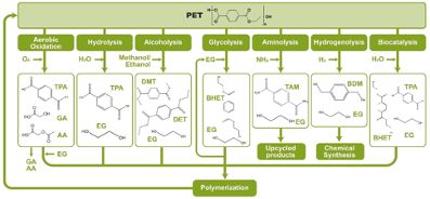 Strategies for PET chemical recycling. Courtesy of Green Chemistry.