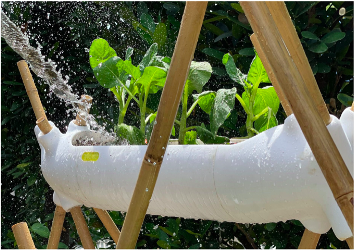 3D-printed FLOAT system in PLA. Courtesy of Development of Vertical Farming Systems from Waste Polymers Using Additive Manufacturing Techniques.