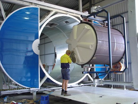 Rotational molding allows for the fabrication of hollow plastic parts. Courtesy of Rotoline.