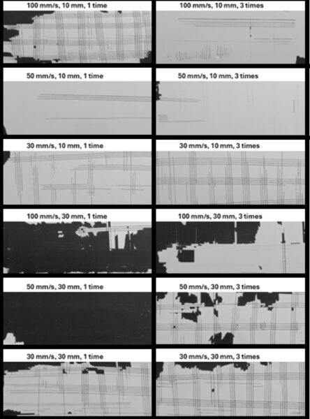 Primerless painted samples of the water resistance tests. Courtesy of Investigation of the effects of atmospheric pressure plasma on polypropylene automotive bumper surface and its paintability with and without primer.