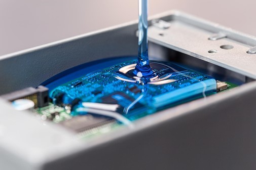 Electronics potting is a widely used method for protecting circuit components. Courtesy of Chemical Concepts.