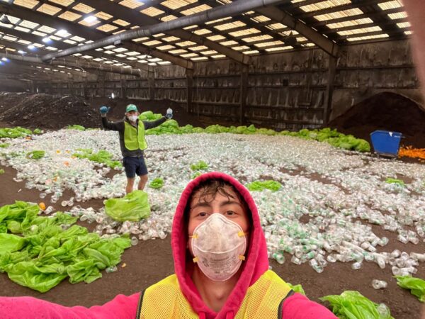 After the 2024 Princeton University Reunion, Misha and Peter spent eight hours counting Earth Cups at the composting facility. Photo courtesy of Earth Brands.
