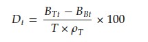 In this formula, BT represents the test material, BB, the blank, and T is the theoretical oxygen demand. 𝜌𝑇 is the concentration of the test material in the soil.