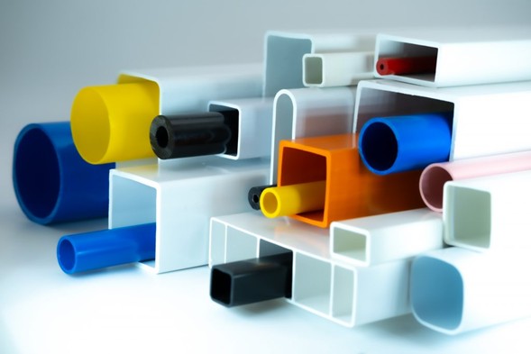 PVC extrusion allows for the production of several industrial products. Courtesy of Tatra Rotalac.