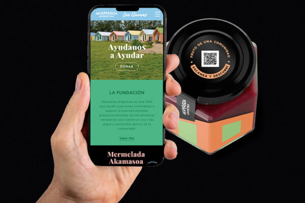 Akamasoa packaging incorporates Laava's digital fingerprint technology via lid-placed QR codes, transforming each container into both an authentication tool and a portal to the NGO's impactful narrative. The purpose-driven packaging balances visual storytelling with technological functionality. Design collaboration by Tridimage and Laava.