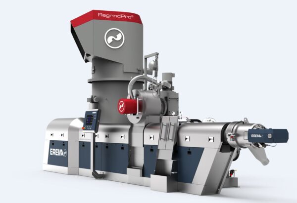 Erema’s RegrindPro® system delivers high-quality recyclate using digital monitoring and advanced filtration. Courtesy of Erema.