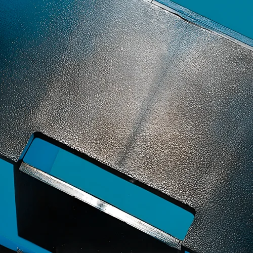 A large thermal shear may induce changes in the part surface near the gate. Courtesy of Lüdenscheid Kunststoff Institute. 
