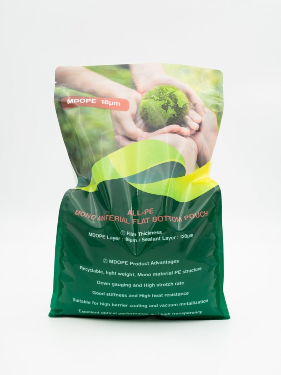 Reifenhäuser Blown Film has demonstrated the competitive production of recyclable packaging with an 18 μm MDO PE film with market-ready product samples. Courtesy of Reifenhäuser.