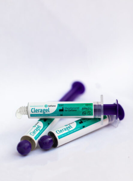 Cleragel bridges the gaps between current hydrogel wound dressings and the requirements of chronic wound treatment. Courtesy of GelSana.