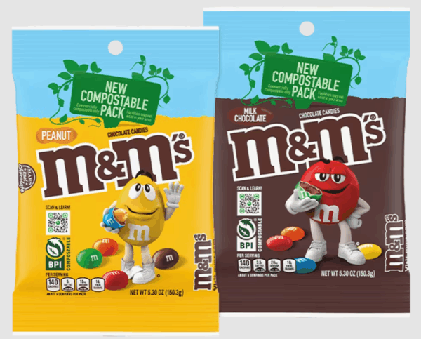 M&M'S Compostable Packaging. Courtesy of 2025 MMS.COM.