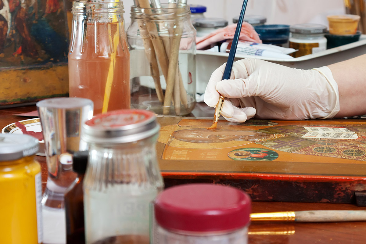Art restoration requires careful cleaning methods and solvent choice to prevent further damage to the artwork.