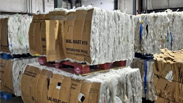 In 2023, Walmart sent 210 million pounds of materials in MRBs across their U.S. operations for recycling. Courtesy of Walmart.