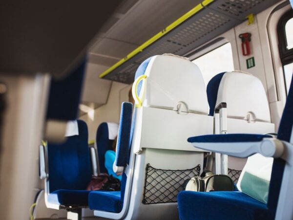 Interior fittings for rail vehicles: Maywoflamm® plus RC and Maywoflamm® NFPA RC with recycled content are particularly suitable for the manufacturing of deep-drawn seat shells for the railway sector. Courtesy of Röchling’s.