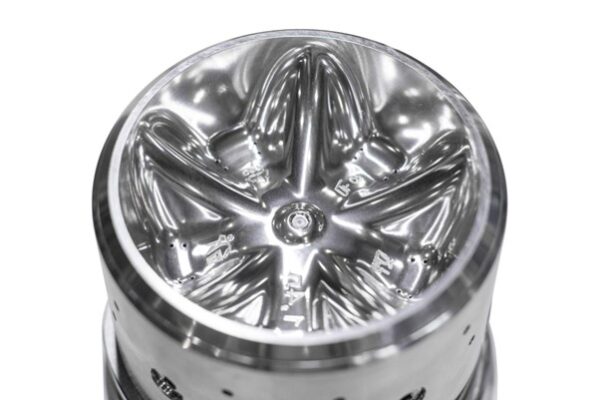 Similarly in Hawaii — They adapted the machine's heating system to work with preforms containing rPET, recycled plastic collected from the ocean. Courtesy of PET Technologies.