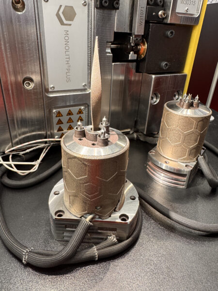 German supplier Witosa presented another interesting tooling application with Monolith: a one-piece hot-runner nozzle produced via selective laser melting (SLM). Picture by Laura Florez.