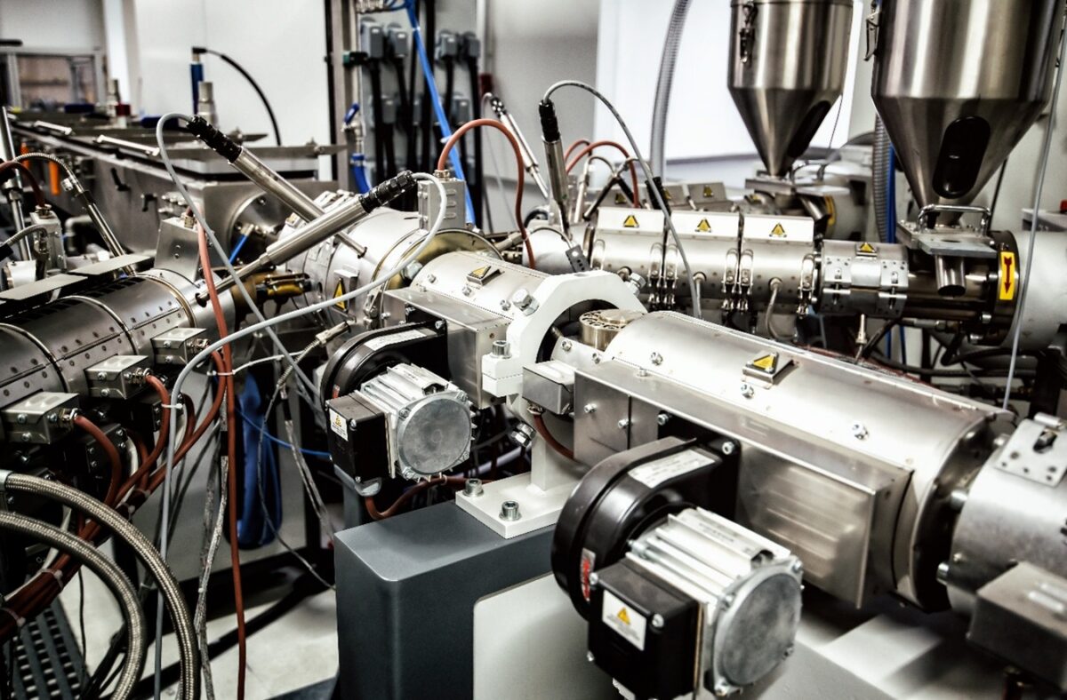 Changes in material formulations place new demands on extruder design, maintenance, and process control. Courtesy of Motovario.