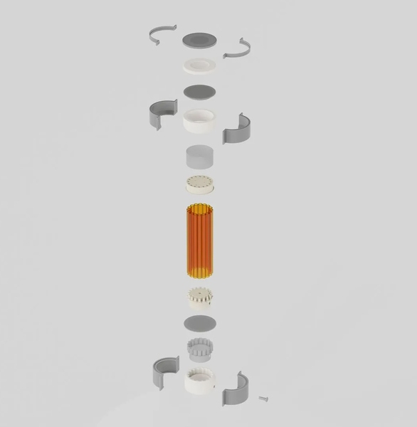 Exploded diagram of Geolectric Lantern. Courtesy of MIT Design Intelligence Lab.