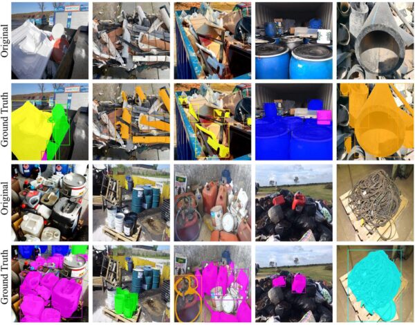 Images in the dataset showed construction waste in real-world environments to improve accuracy. Figure courtesy of Real-time plastic waste segmentation for sustainable resource recovery in construction.