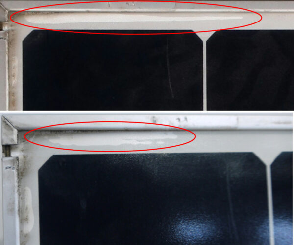 Delamination can lead to mechanical failure of solar cells. Figure courtesy of What Is a Polyolefin? A Critical Overview of Ethylene Copolymers Used as Solar Photovoltaic Module Encapsulants.