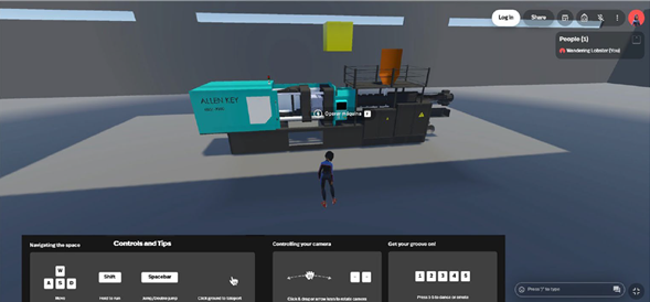 User navigation in the metaverse environment. Courtesy of Application of digital twins in the metaverse for plastic injection training.