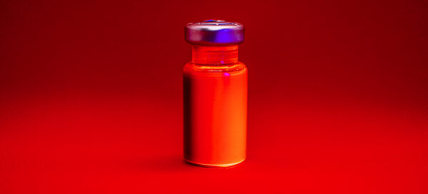 A quantum pigment dispersion emits a saturated red response, highlighting the ability of quantum dots to convert absorbed light into narrow, vivid optical output. Courtesy of Quantum Light.