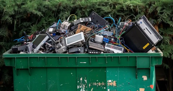 Waste electrical and electronic equipment contains valuable plastic fractions, but mixed materials, additives, and contamination complicate their recovery for new electronics housings. Courtesy of After Bits.