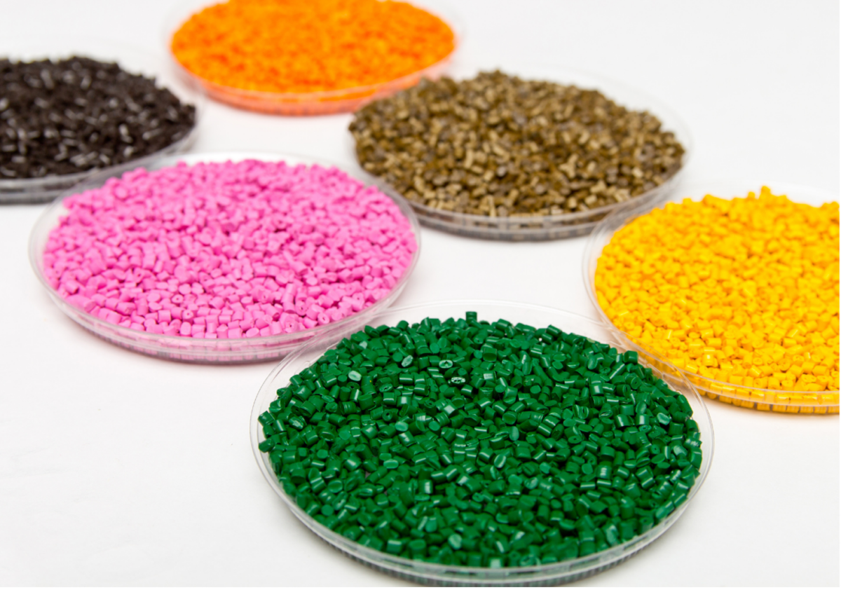 Processing conditions can influence pigment dispersion and final color consistency in polymer compounds. Courtesy of Vichem.